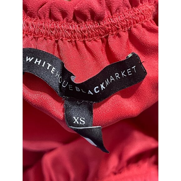 WHBM Shift Dress Brick Red Orange Ruffle Trim Size XS Extra Small OTS - Picture 4 of 8